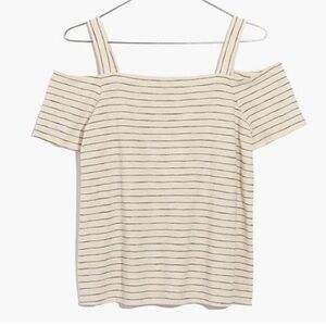 Madewell Bellamy Striped Cold Shoulder Short Sleeve Tee